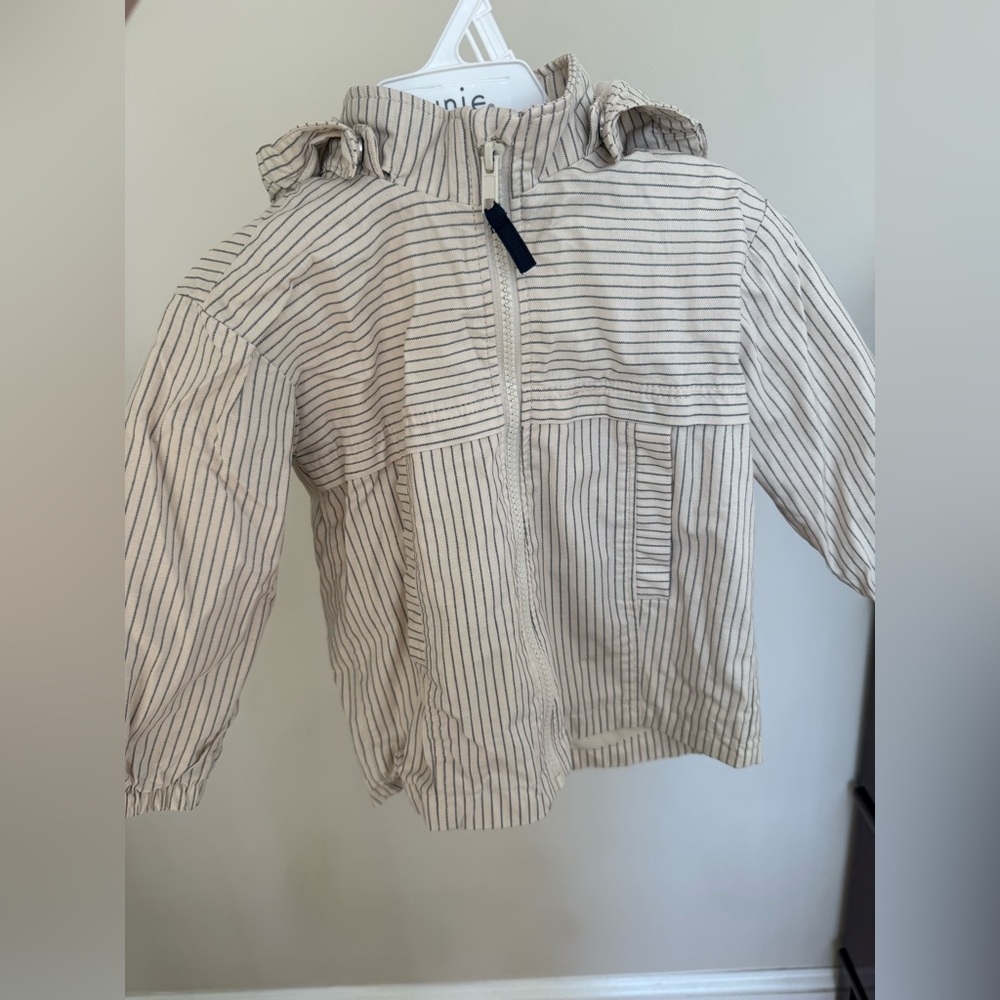 H&M Kids Striped Windbreaker with lining - Cream and Black